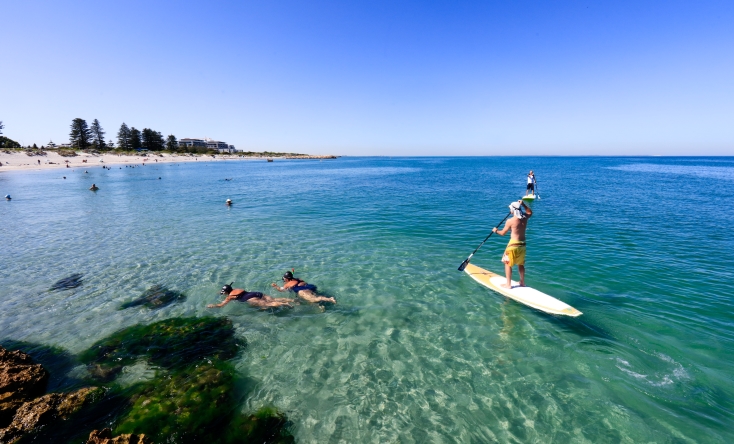 SUP boarding at South Beach Fremantle
