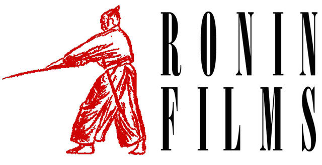 A red sketch of a samurai holding a sword stands beside the bold, black text “RONIN FILMS” on a white background.